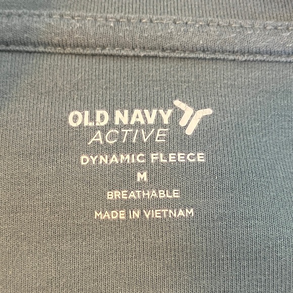 Old Navy Ocean Shale Blue Quilted Hoodie Workout Athletic Dynamic Fleece Jacket - Picture 4 of 5
